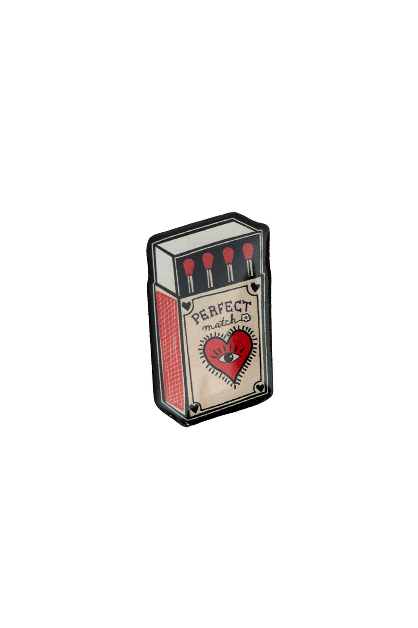 Streichholzschachtel-Anstecknadel