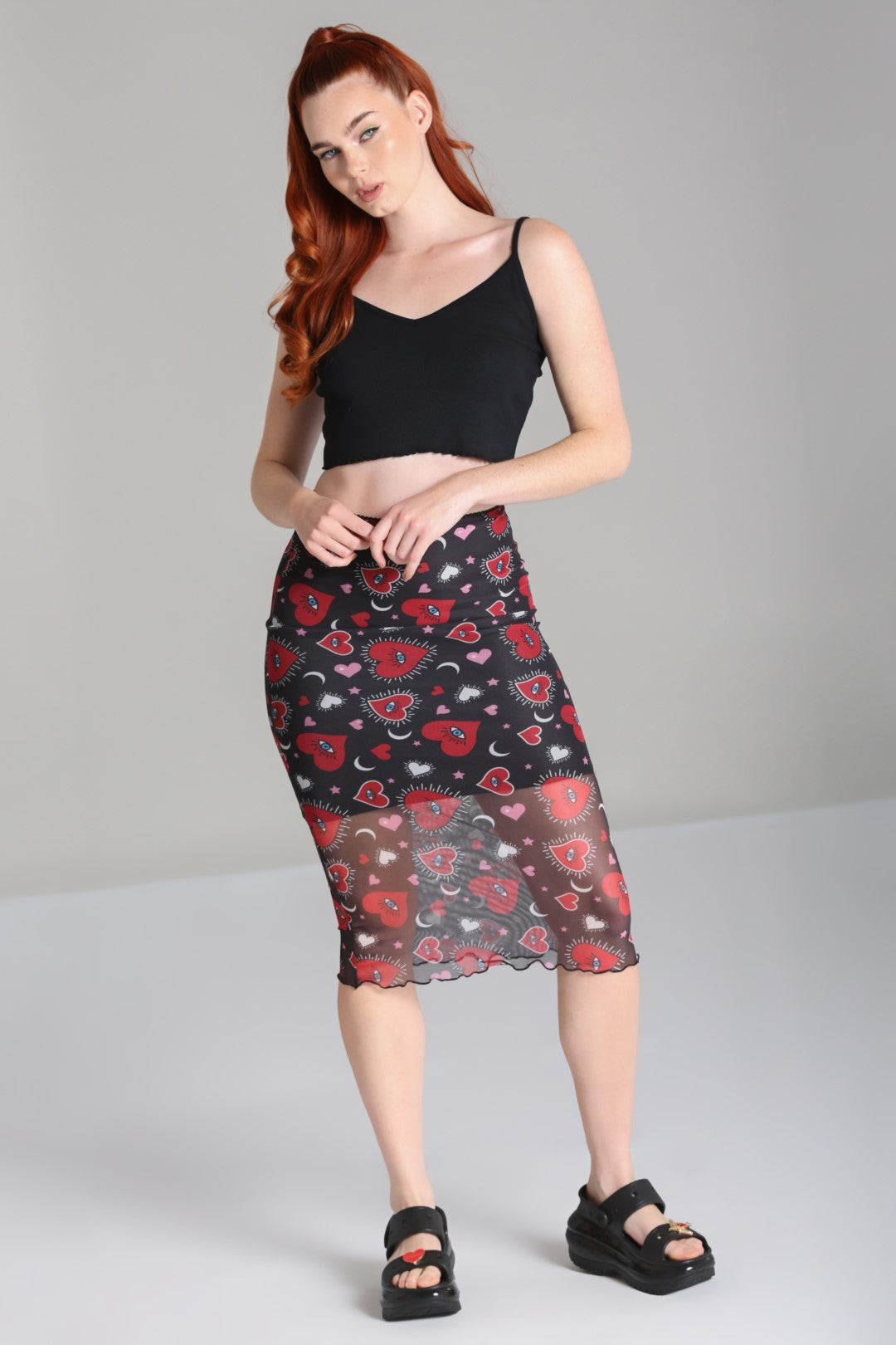 Kate Heart Mesh Skirt – Hell Bunny