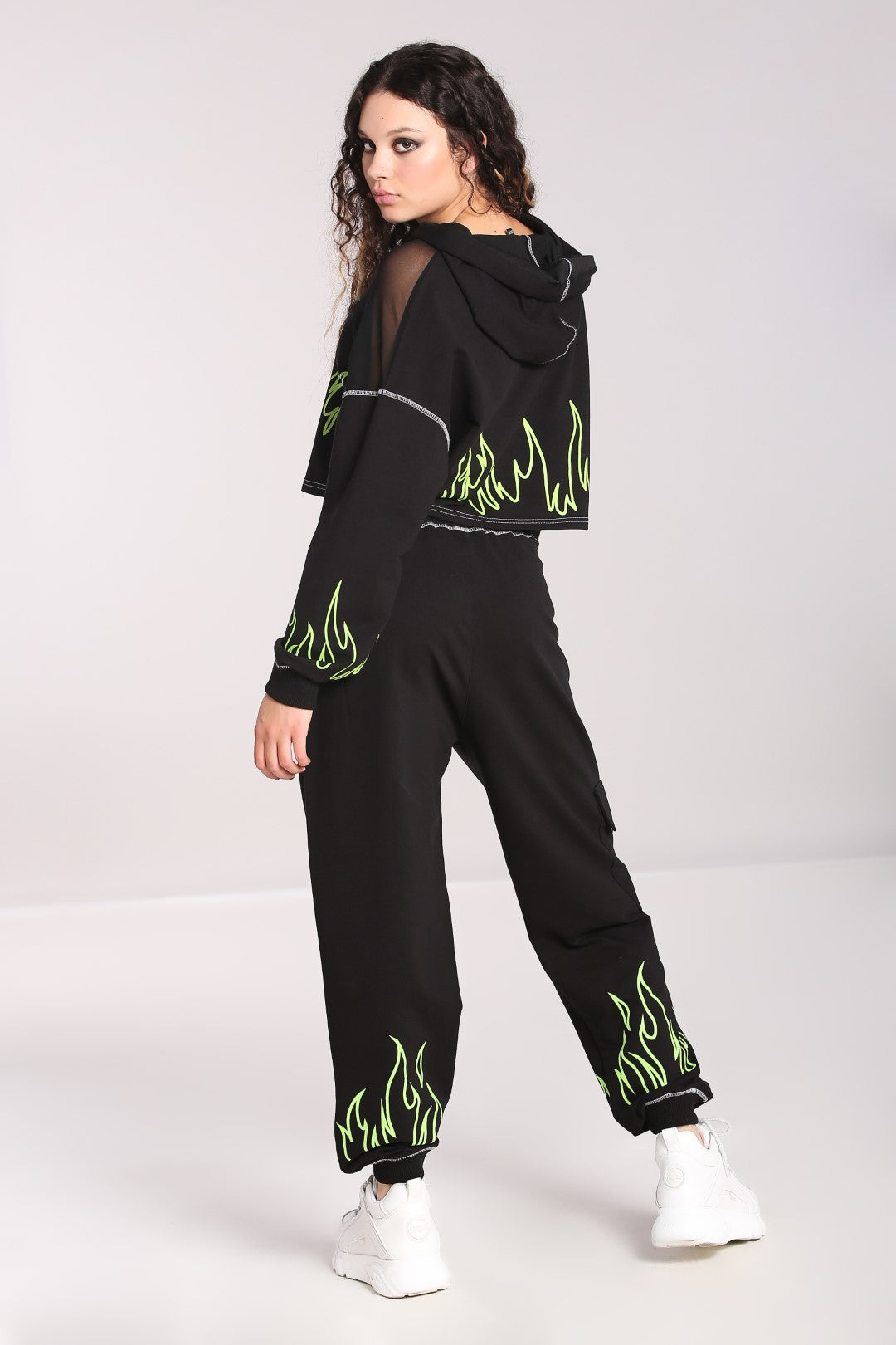 Flames Joggers Zwart-Groen