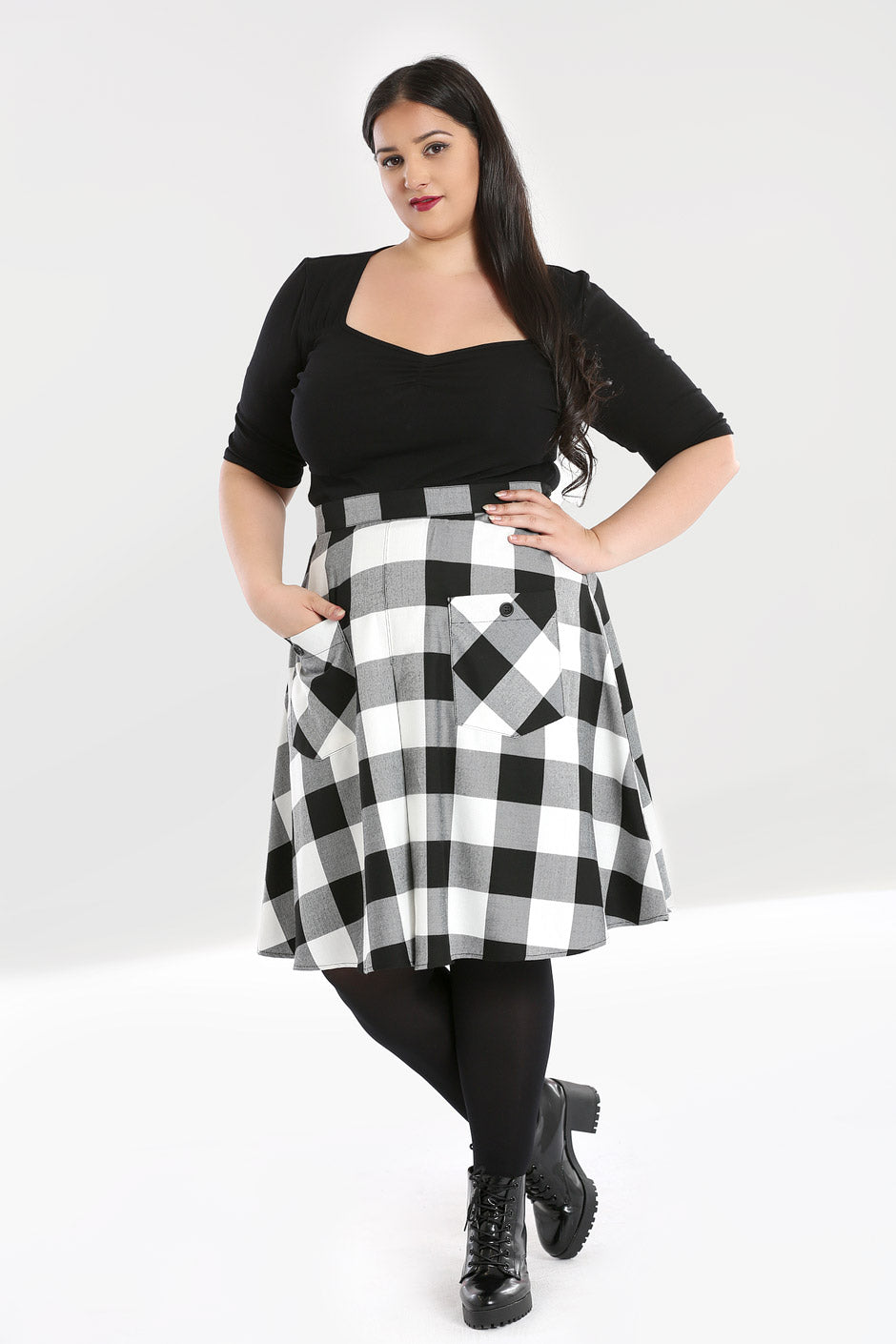 Teen Spirit Halflange Rok Zwart-Wit