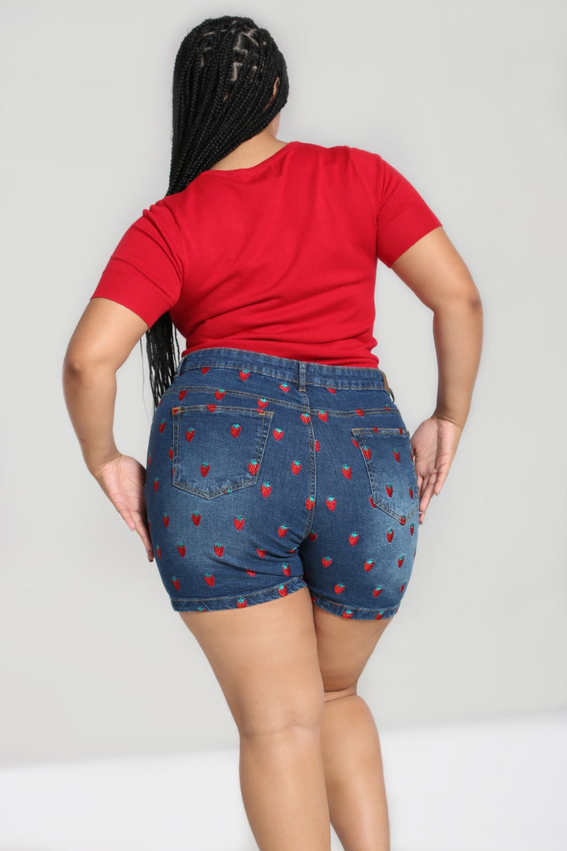 Strawberry Denim Shorts