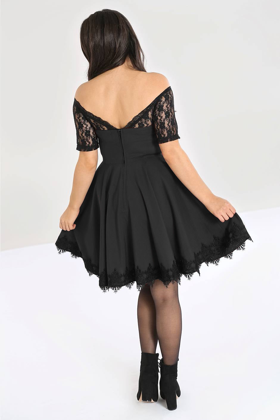 hell bunny black lace dress Harley Plain Dress Hell Bunny