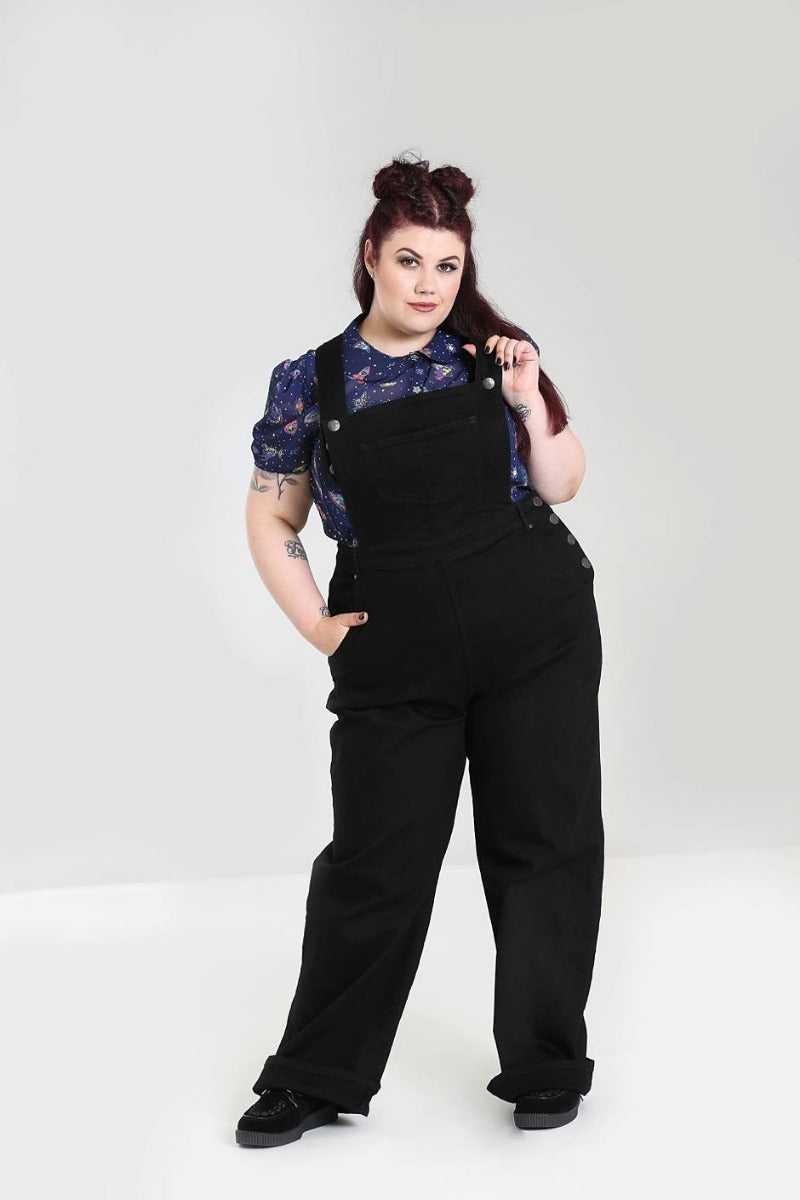 Elly May Denim Dungaree Black