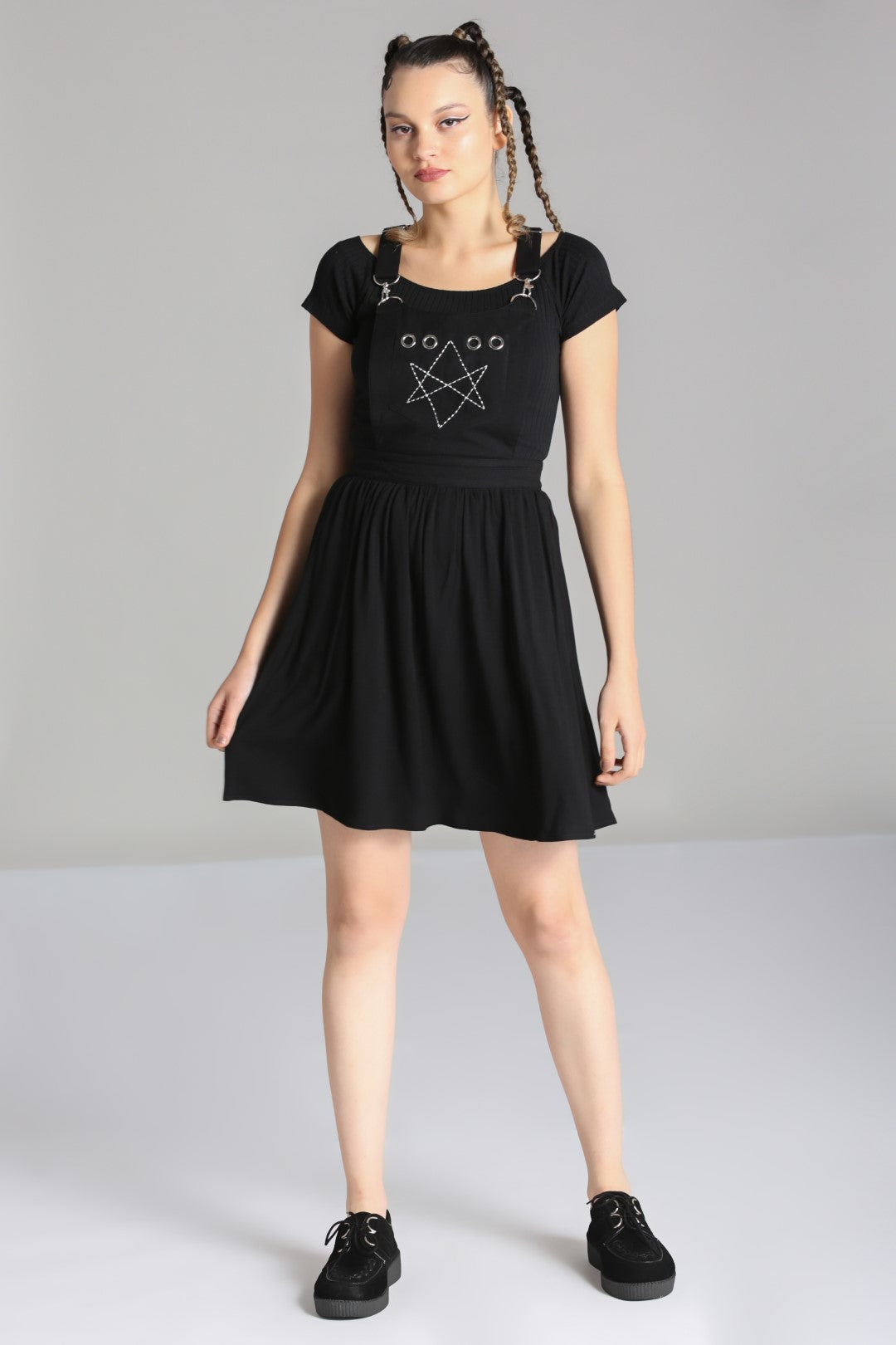 Black pinafore skater sales dress