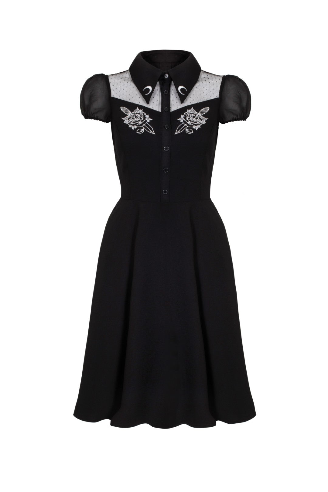 Vestidos De Longitud Media Gótico De Hell Bunny - Darcia Mid Xs 4xl Para Mujer Negro 7804295