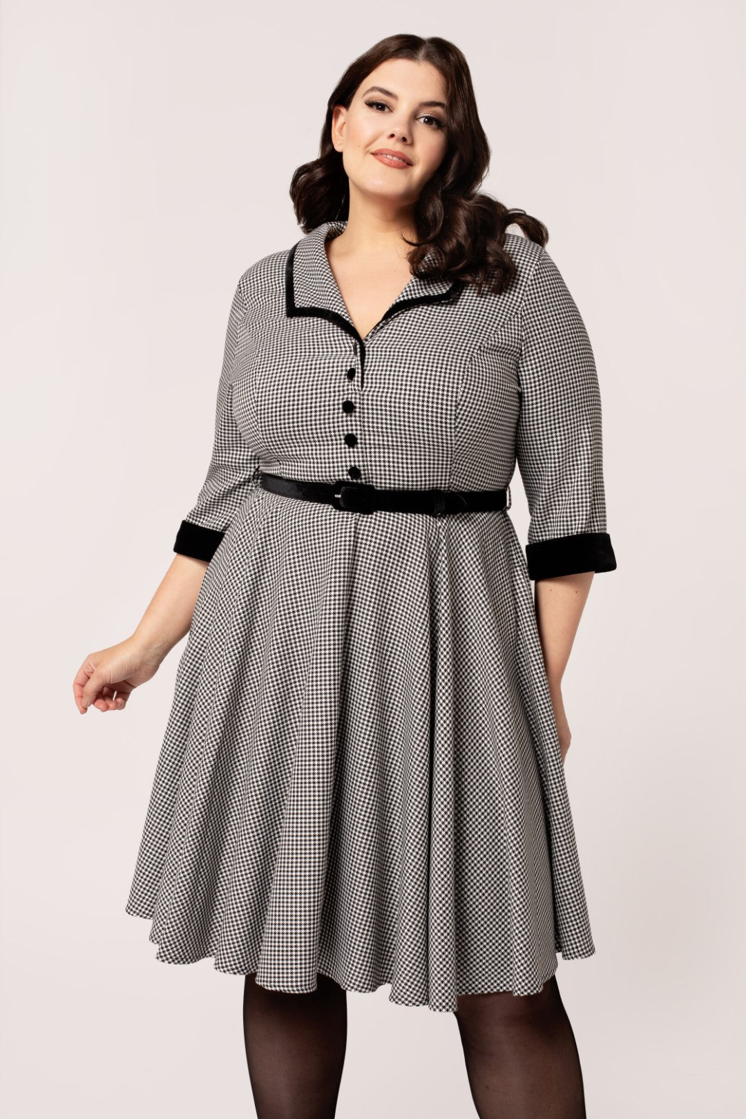 buttermilk dressing recipe Never Left Behind Hunter Green Houndstooth Mini Dress – Shop the Mint main image 0