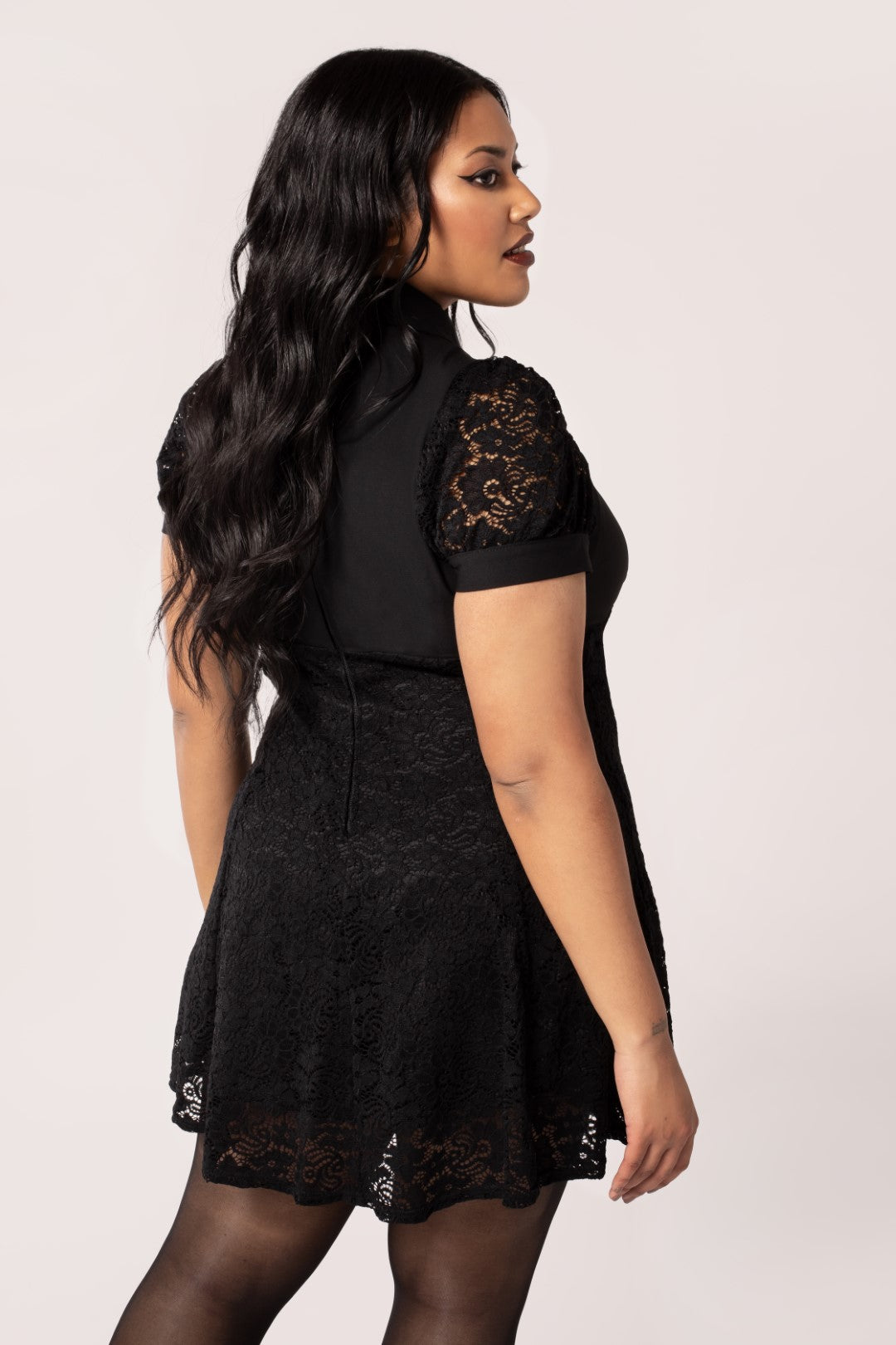 hendrie lace mini dress black Hendrie Lace Mini Dress Black