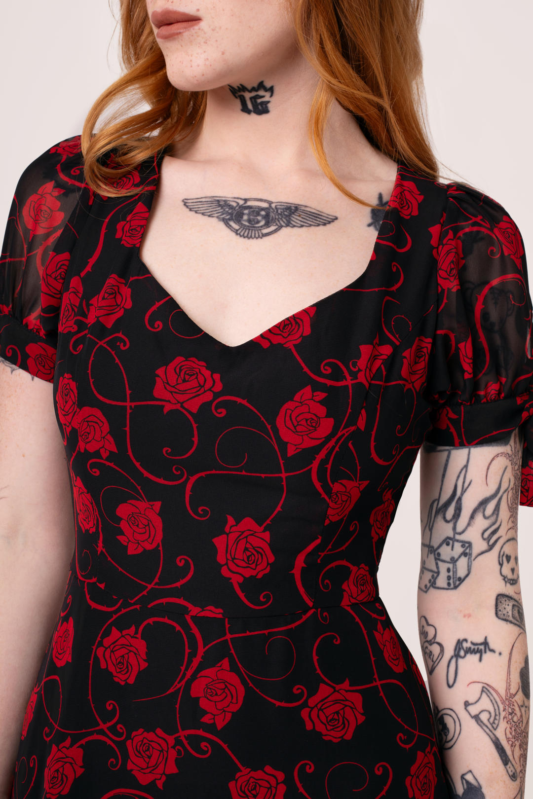 hell bunny rose embroidered dress Robbie Dress Hell Bunny