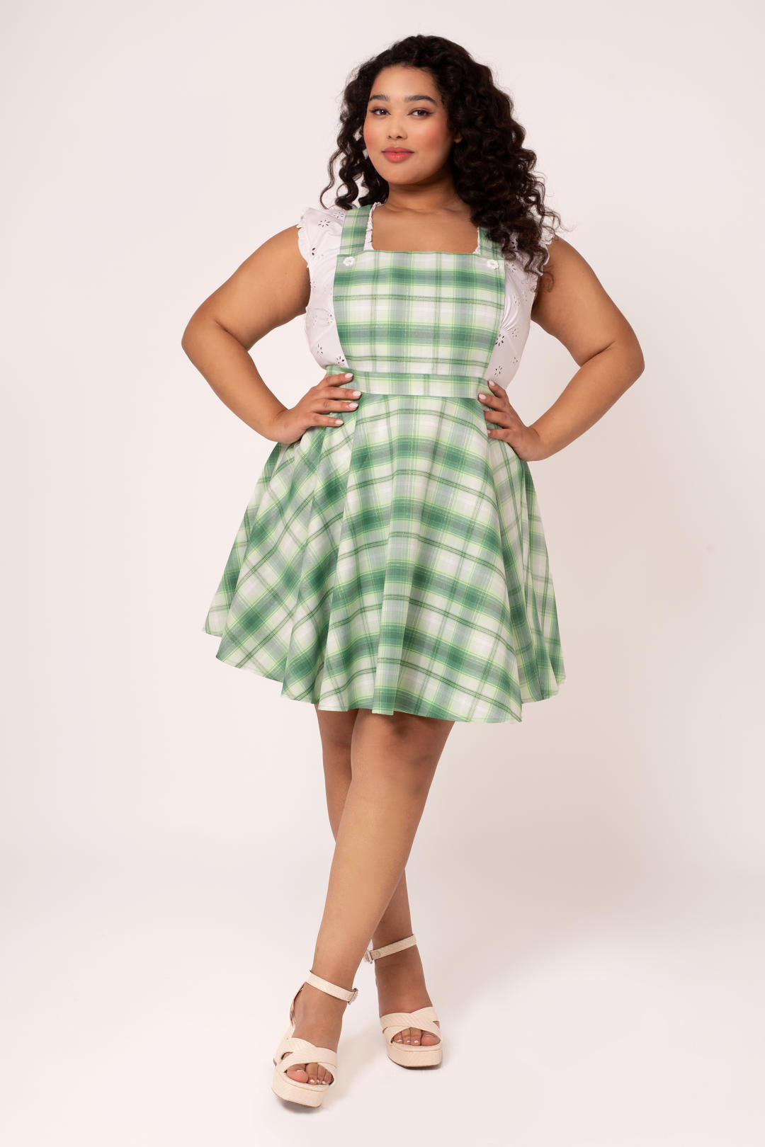 Maisie Pinafore Dress - Green / XL