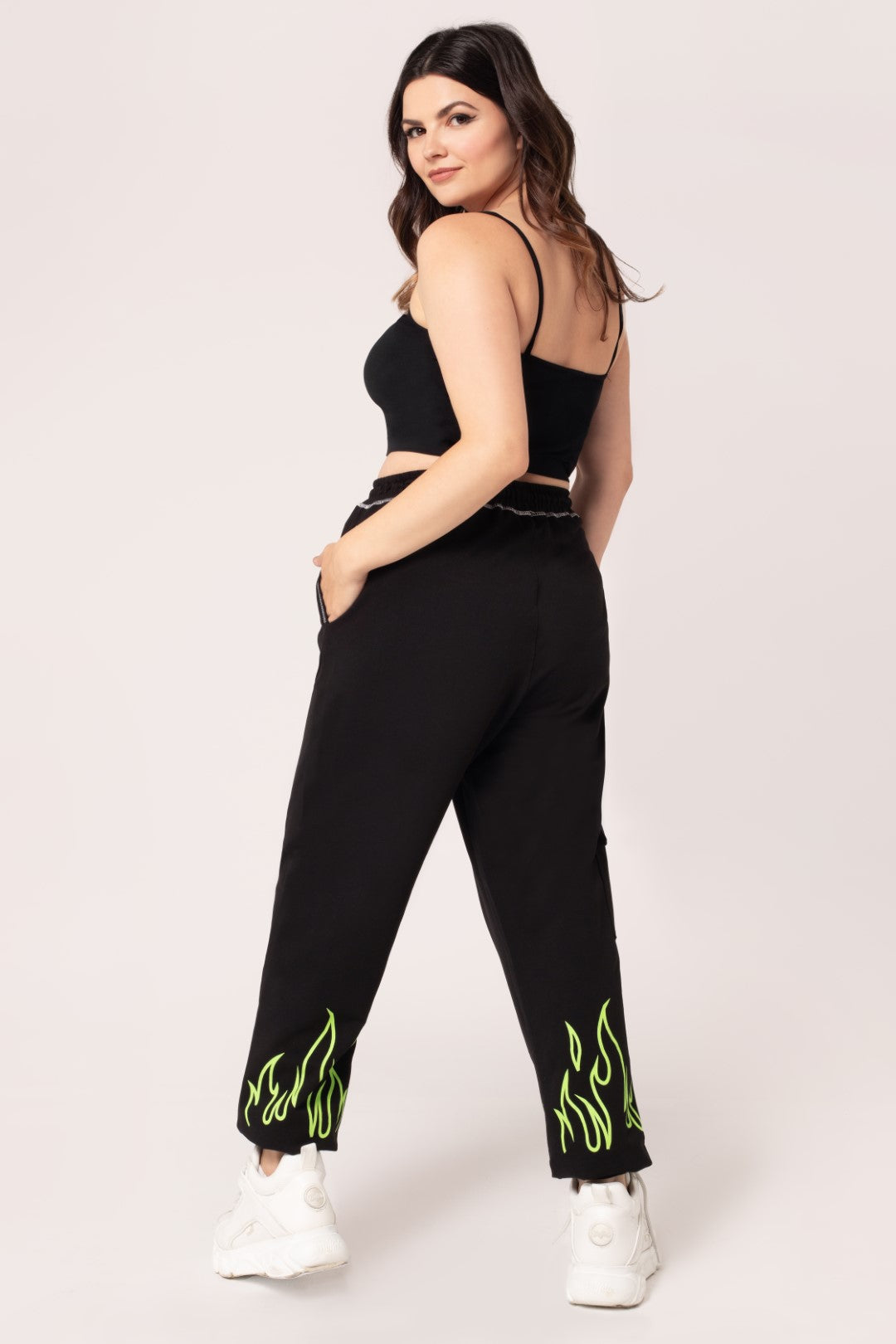 Flames Joggers Black-Green