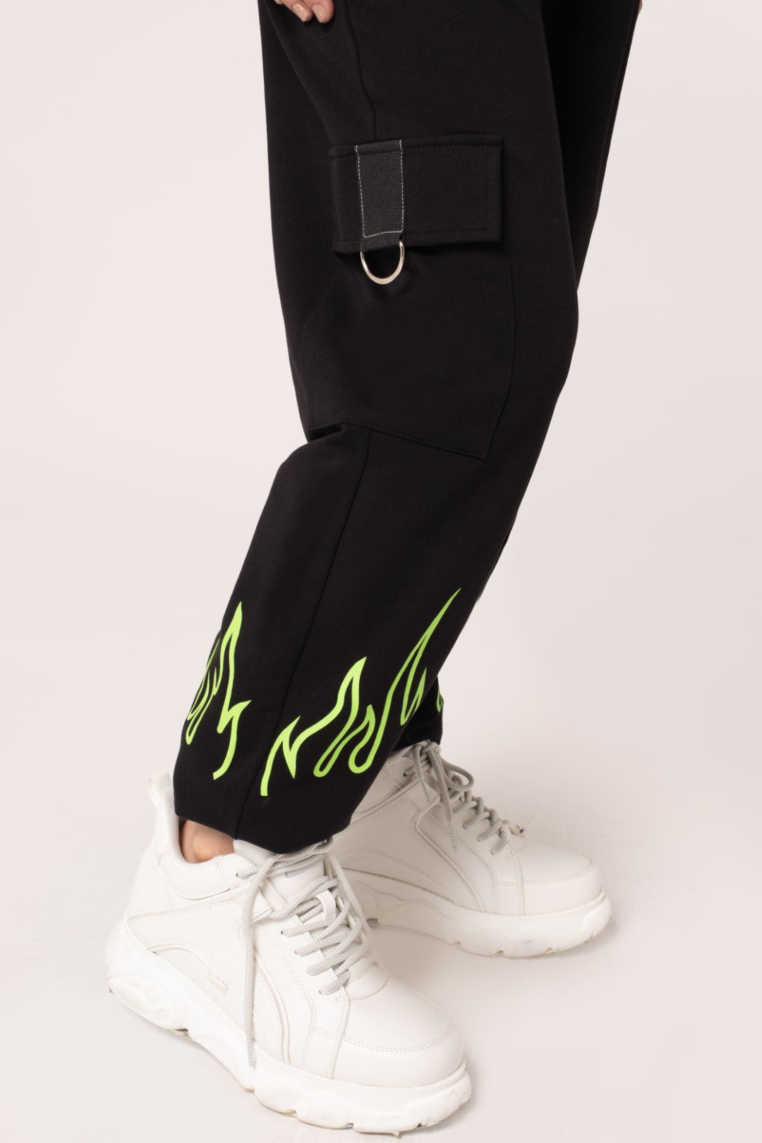 Flames Joggers Black-Green