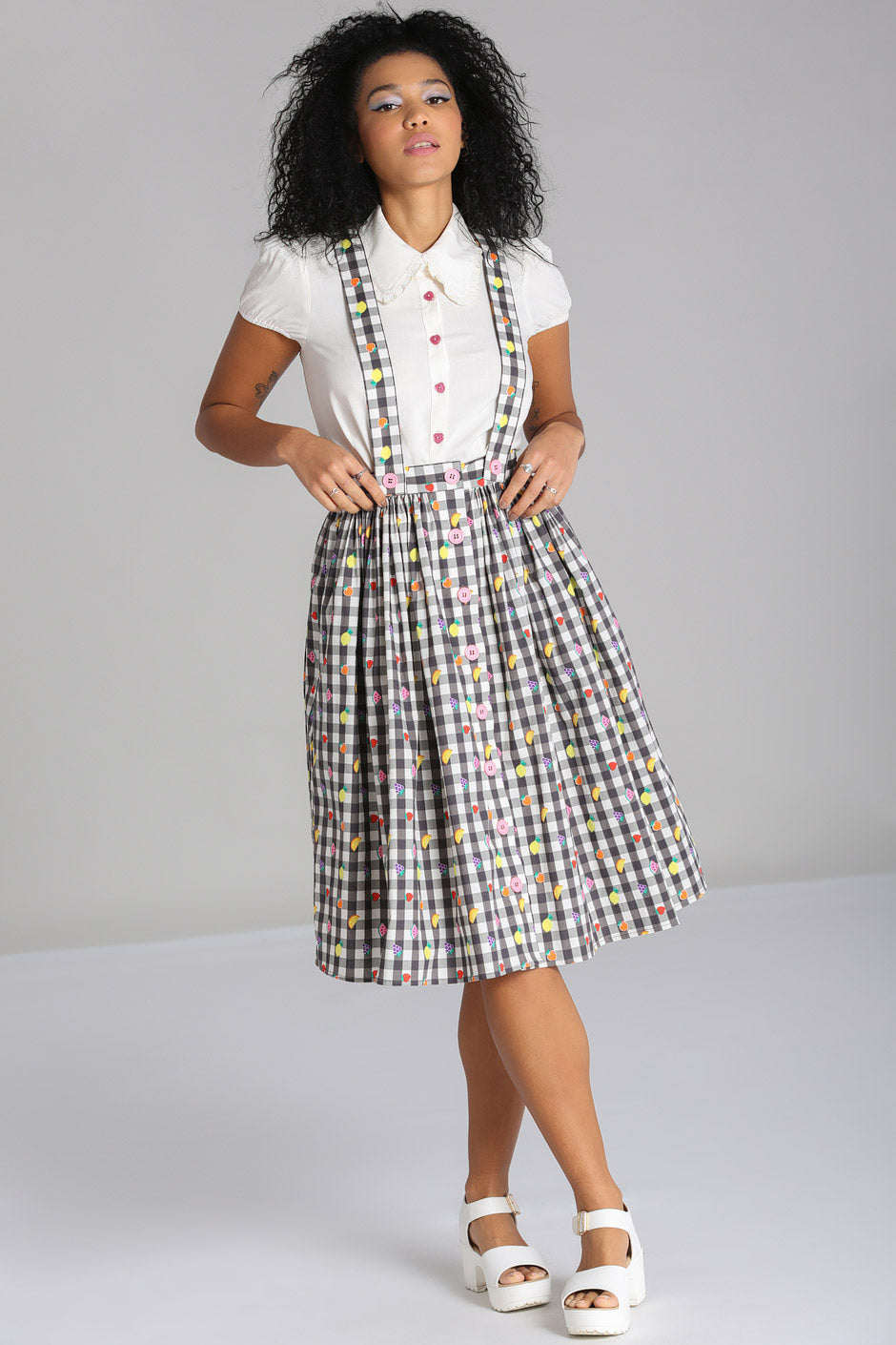 Gingham pinafore skirt 2025