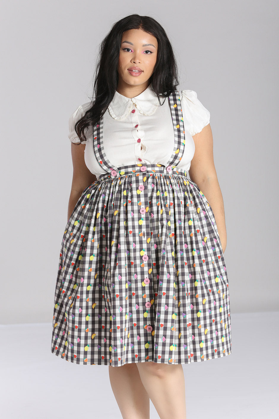 Gingham pinafore skirt shop