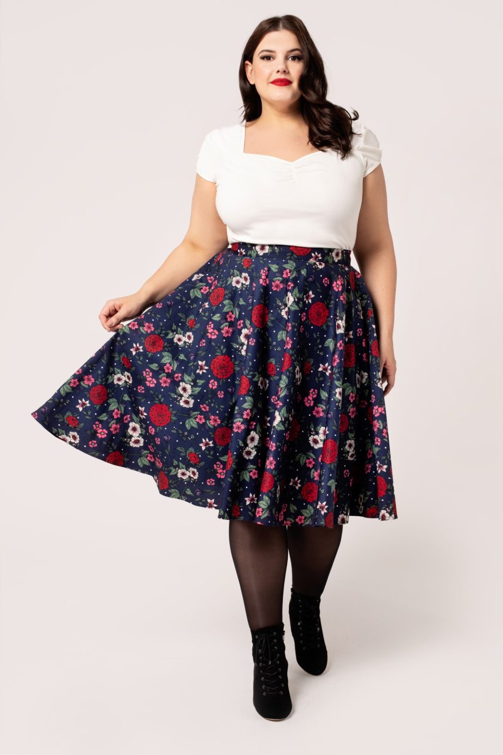 Hell Bunny LEANDRA Vintage LEMON Flower Skirt SWING ROCK Plus Size
