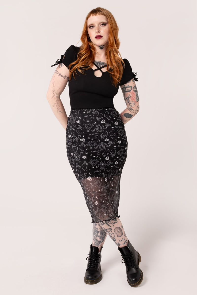 Hello Goodbye Mesh Skirt