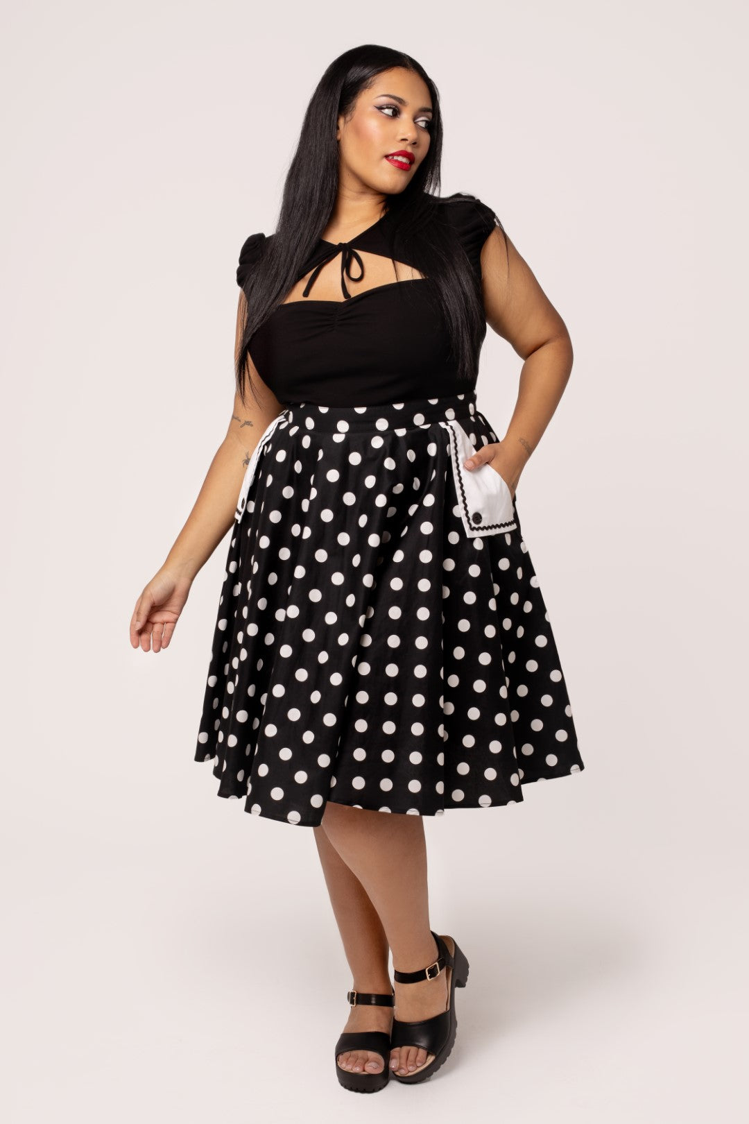 スカート hitomi memory dot jacquard skirt / black hitomi memory dot jacquard skirt / black
