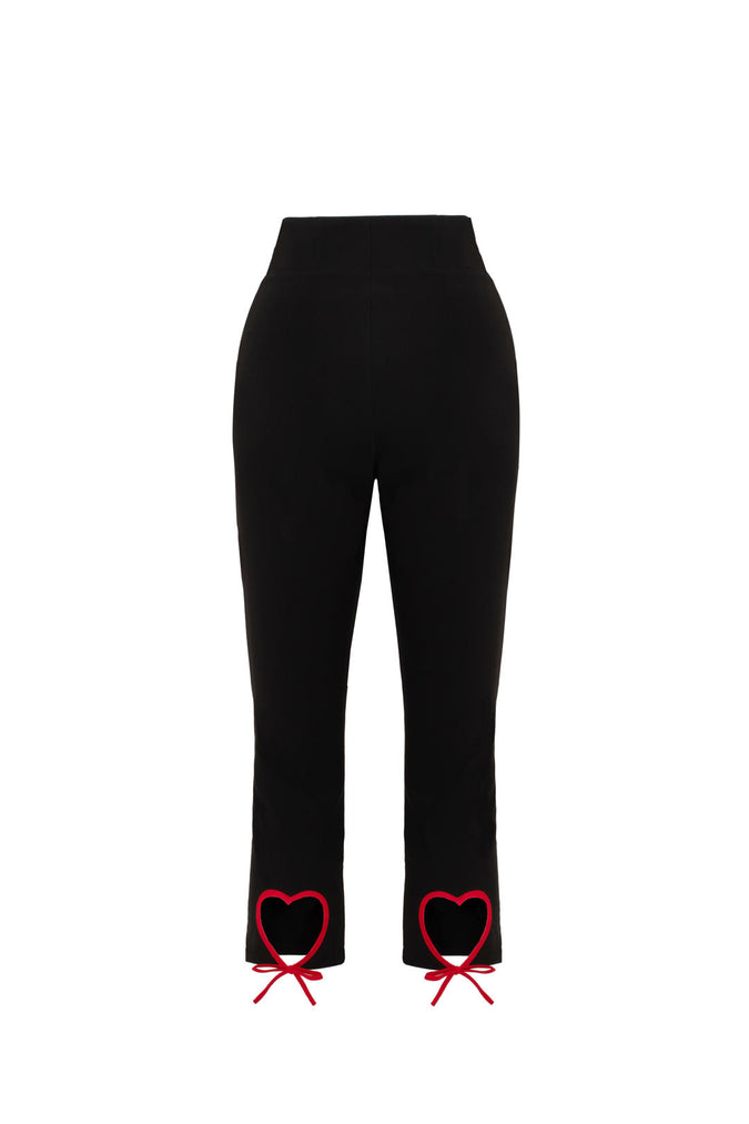 Hell Bunny Lucie Hearts Capri Housut Musta