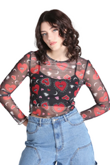 Kate Heart Mesh Top