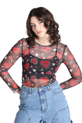 Kate Heart Mesh Top