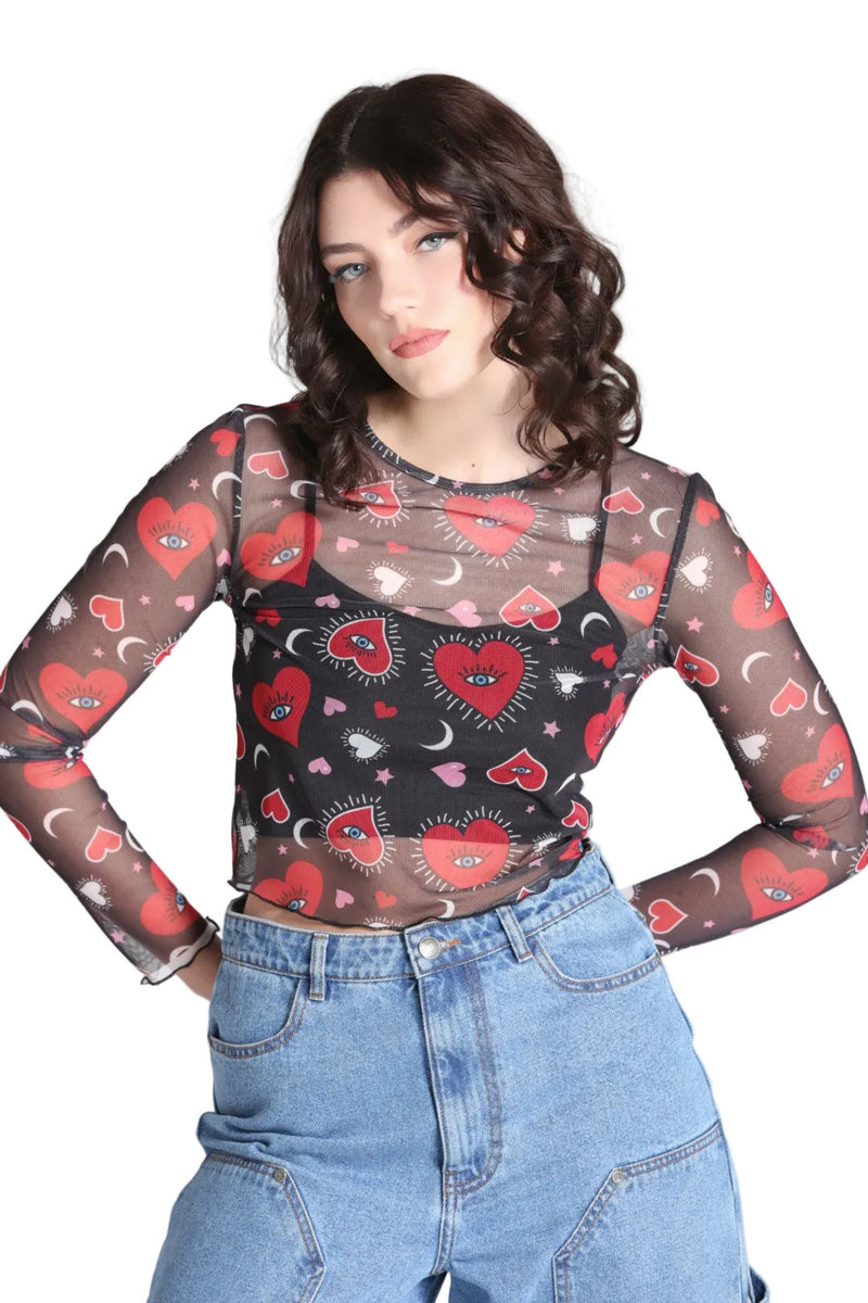 Kate Heart Mesh Top