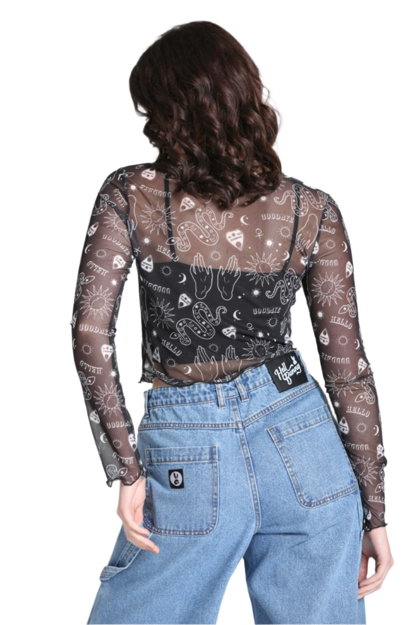 Hello Goodbye Mesh Top