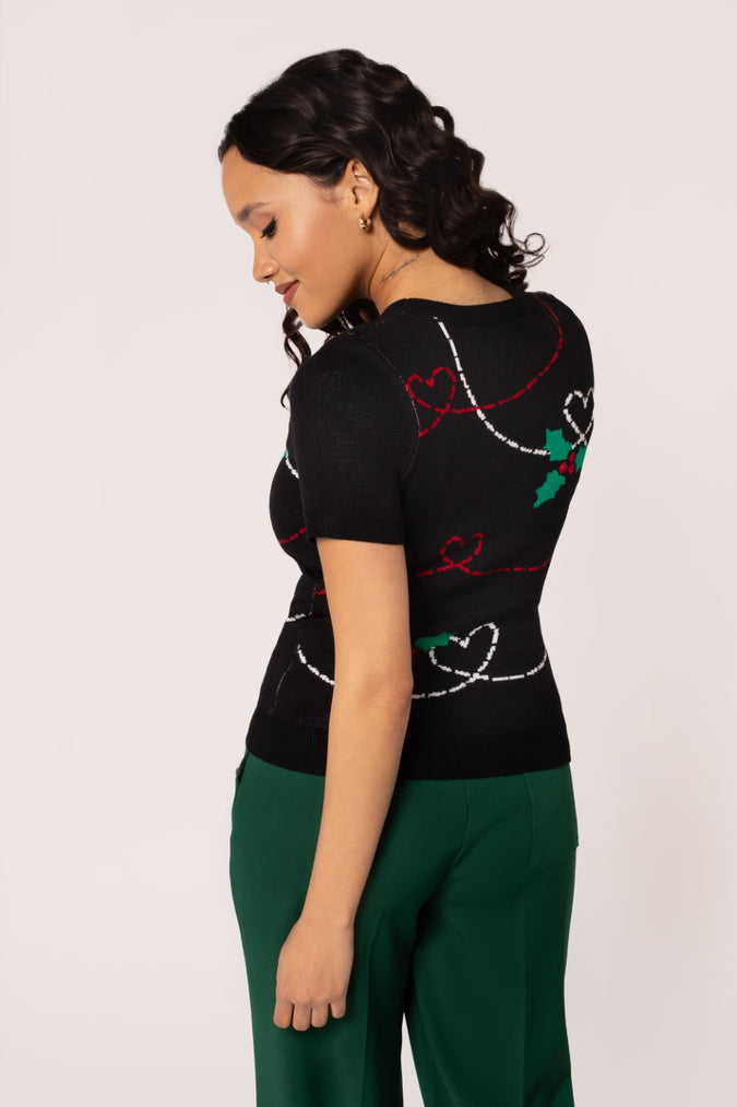 Hell Bunny Elyse Sword Blusa 40s Negra main image 1