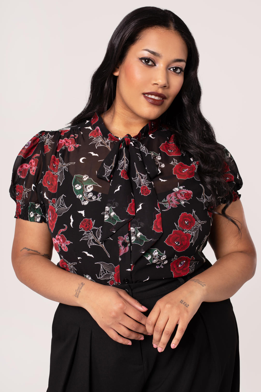 howdy ハウディ satin tulle blouse howdy ハウディ satin tulle blouse