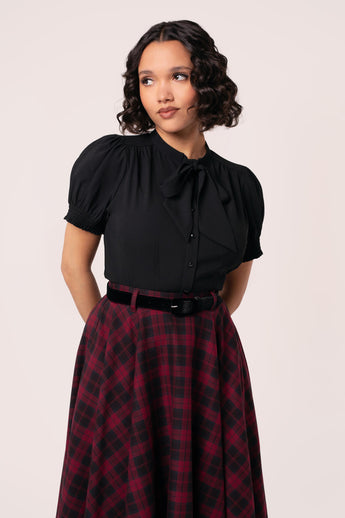 Hell Bunny Turner 40s Blouse Zwart