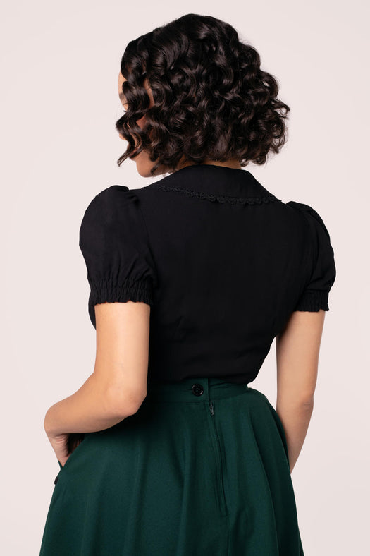 HELL BUNNY DANICA BLOUSE BLACK