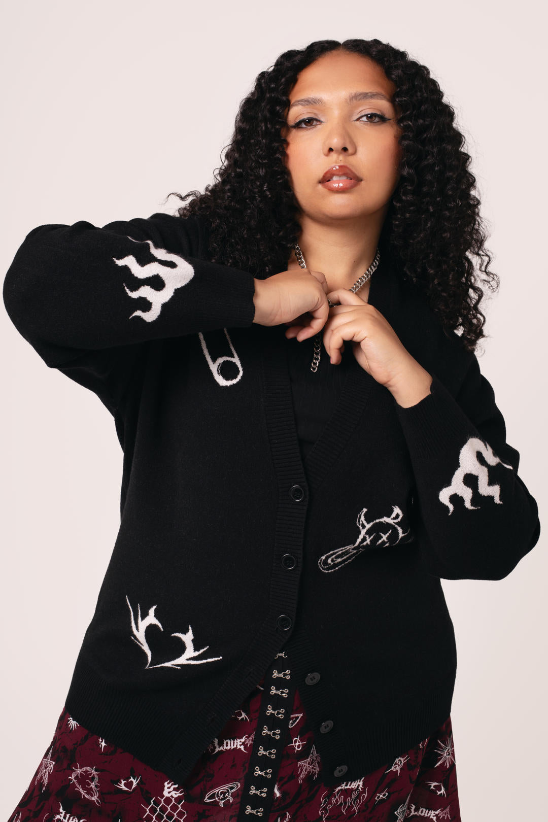 トップス HELLCATPUNKS drape cardigan トップス HELLCATPUNKS drape cardigan HELLCATPUNKS