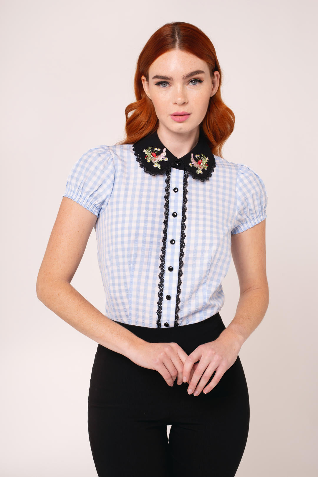 【定価 ¥34,100】 BELPER GINGHAM BLOUSE 定価 ¥34，100】 BELPER GINGHAM BLOUSE
