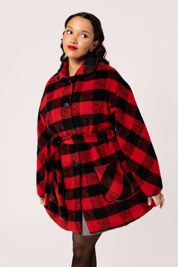 Hell Bunny FAUSTINE Fake Fur 50s RETRO Pin Up Coat / MANTEL main image 1