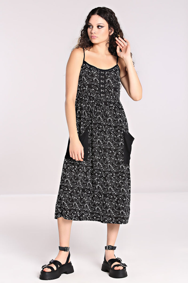 Safety Pin Dress Black – Hell Bunny