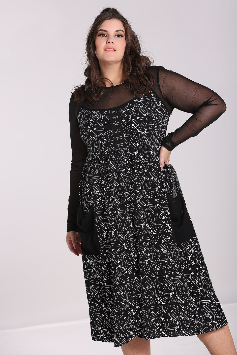 Safety Pin Dress Black – Hell Bunny