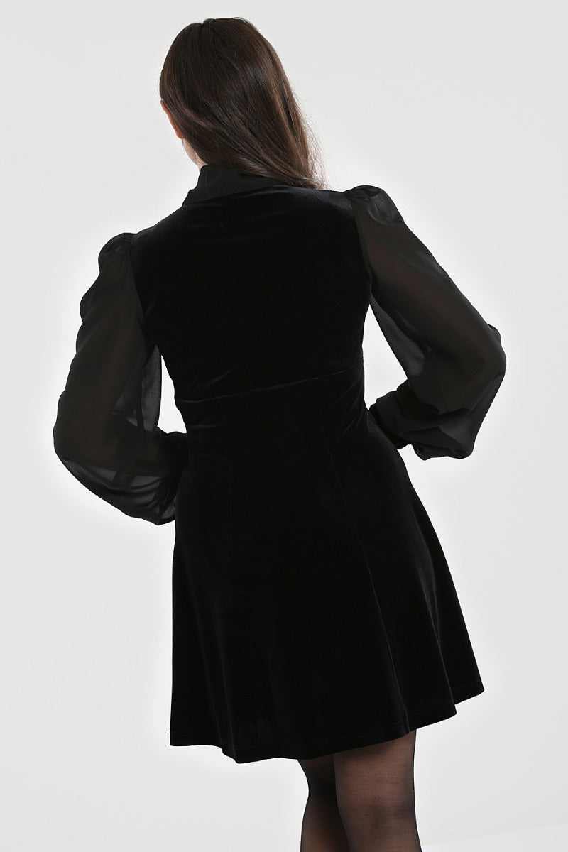 Gabriela Beachwear*VERONA&THAIS*チェーン付き*BLACK VELVET Ottie Black Velvet Bardot Skater Mini Dress – Club L London