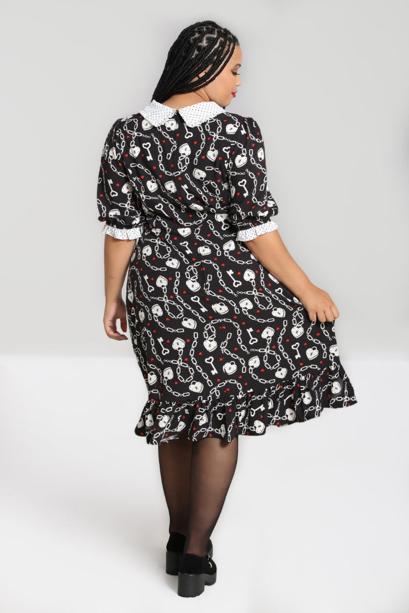 Heart Lock Mid Dress – Hell Bunny