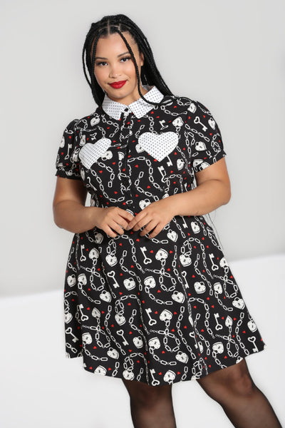 Black and white heart dress sales