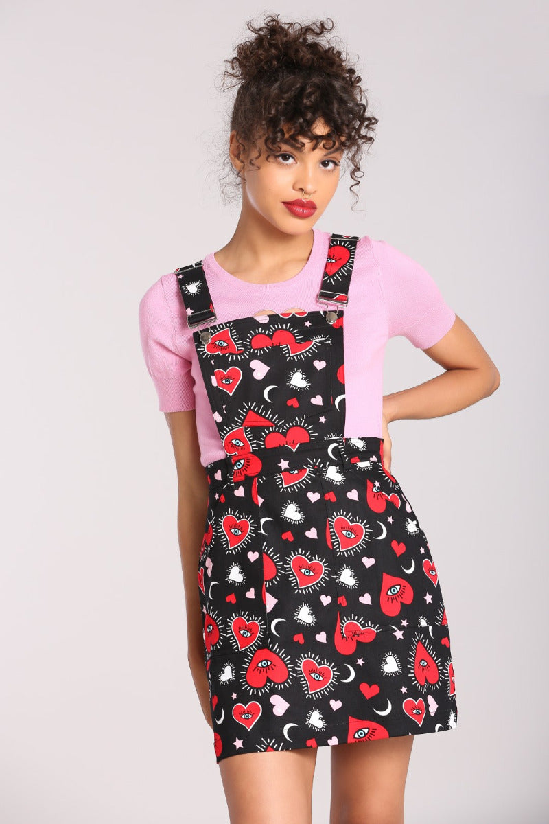 Kate Heart Pinafore Dress – Hell Bunny