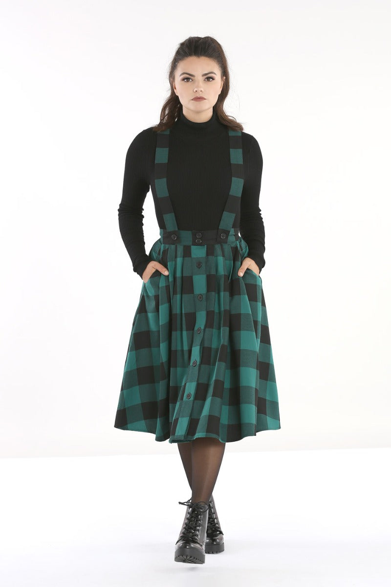 Grid Check Pinafore Skirt | Womens skirt outfits, Pinafore skirt, Womens  skirt