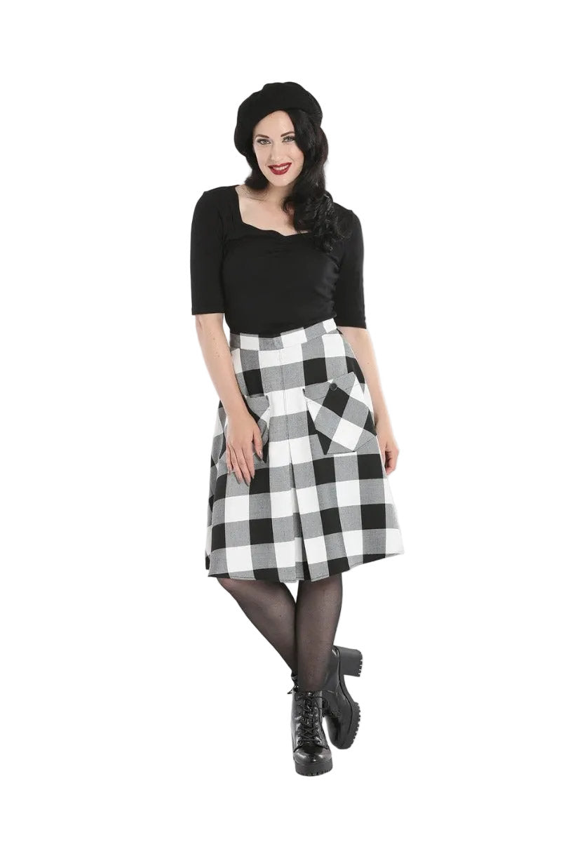 Teen Spirit Mid Skirt Black-White