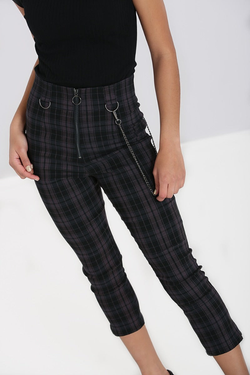 Capri Trousers, Gingham Capris - Hell Bunny Official