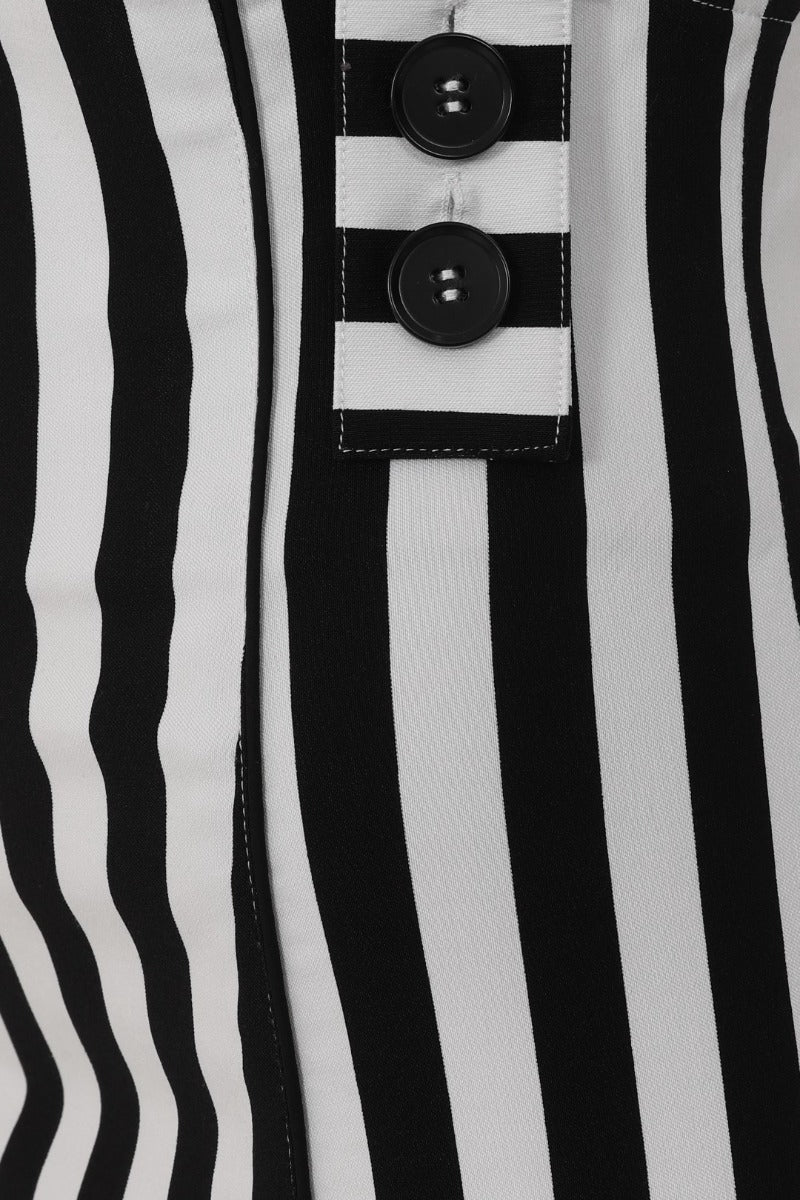 Black and white striped pinafore dress clearance