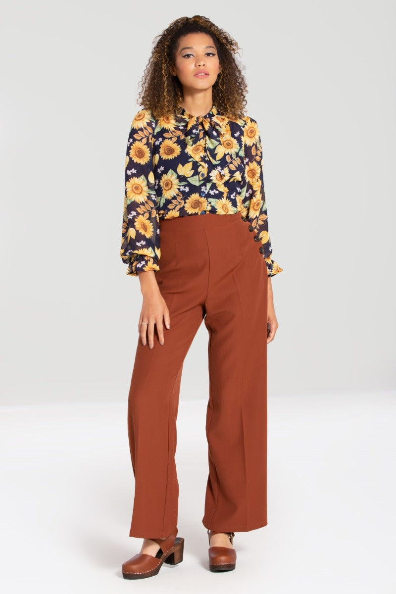 Ginger Swing Trousers Brown – Hell Bunny