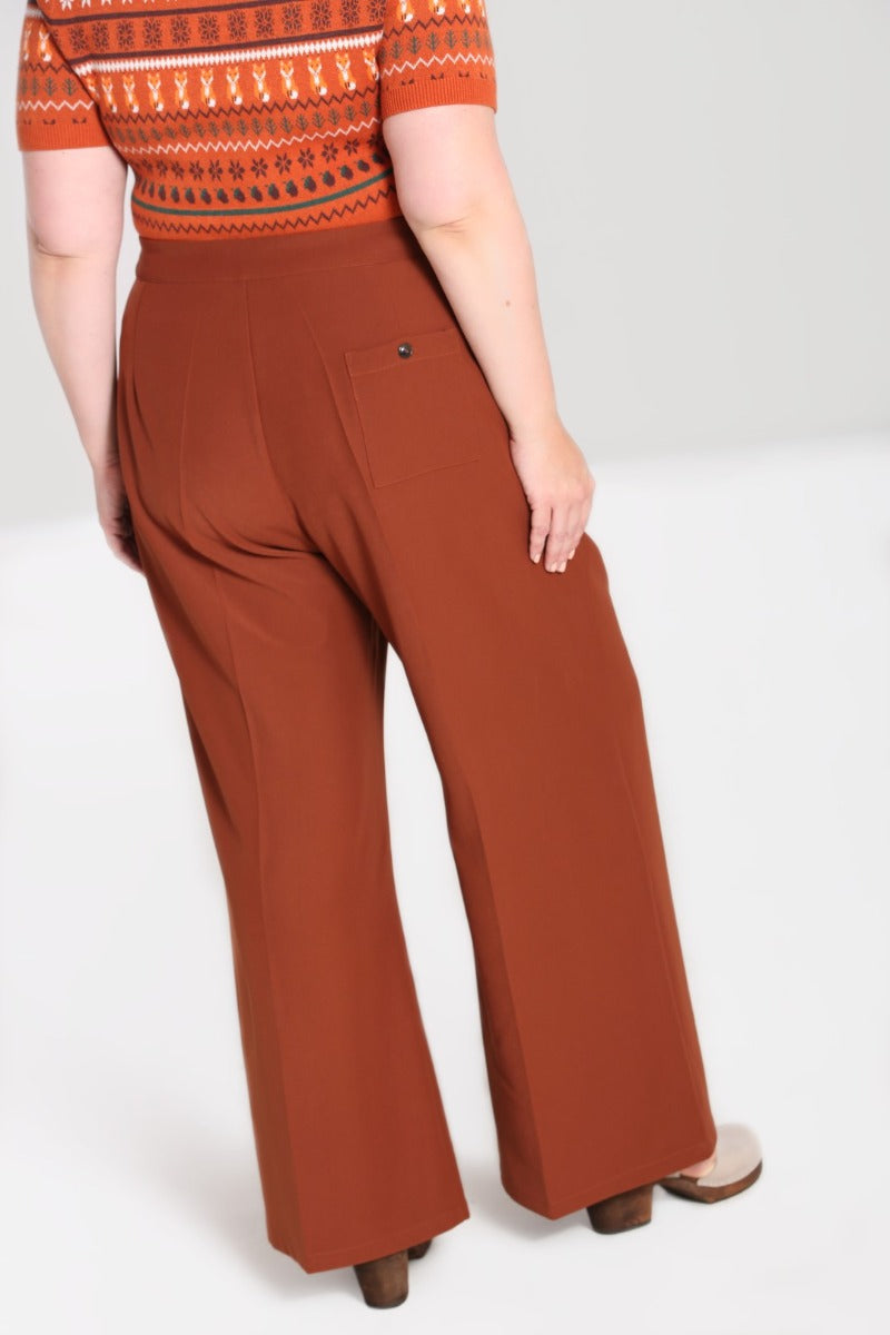 Ginger Swing Trousers Brown – Hell Bunny