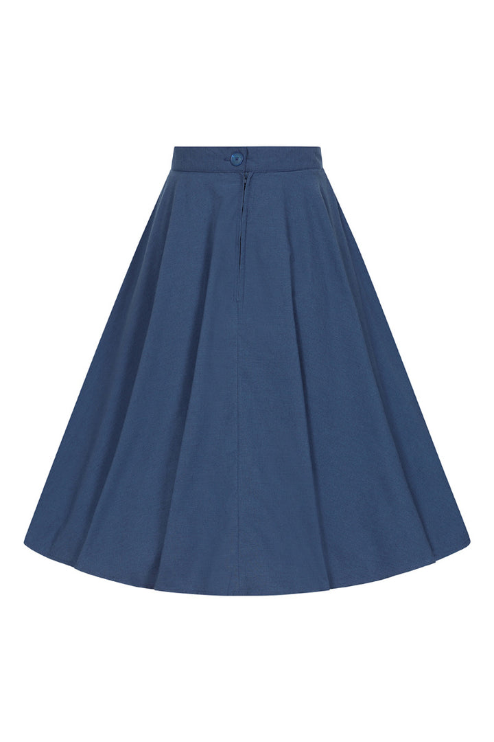 Hell Bunny »ABI 50s BASIC« Vintage PLAIN High Waist SWING SKIRT Tellerrock Navyblau main image 0