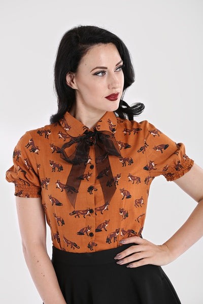 送料無料の通販 hlb60061-vixey-blouse-brown- シャツ/ブラウス(長袖/七分)
