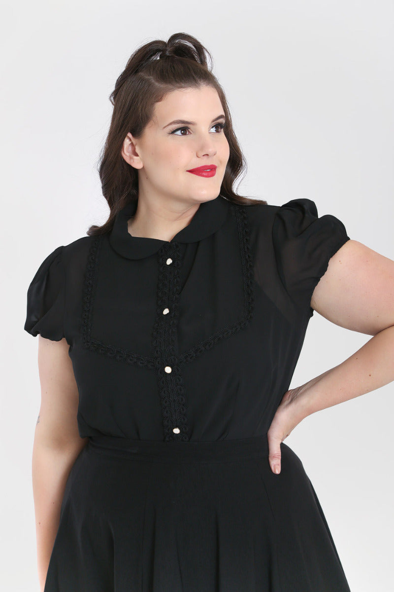Black Taffy Blouse - Hell Bunny