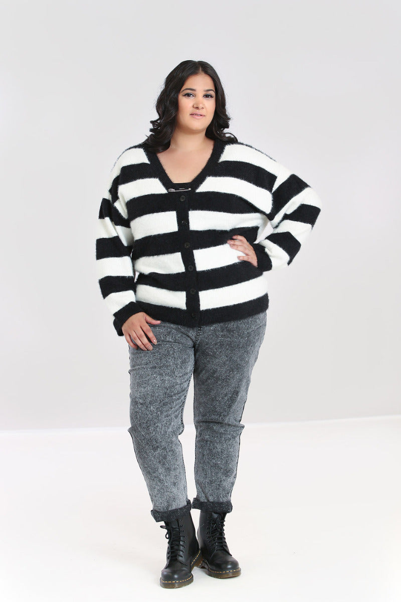 Hell Bunny Spider Cardigan Donna, Slim Fit Nero, Maglia Rockabilly Con Ragnatela