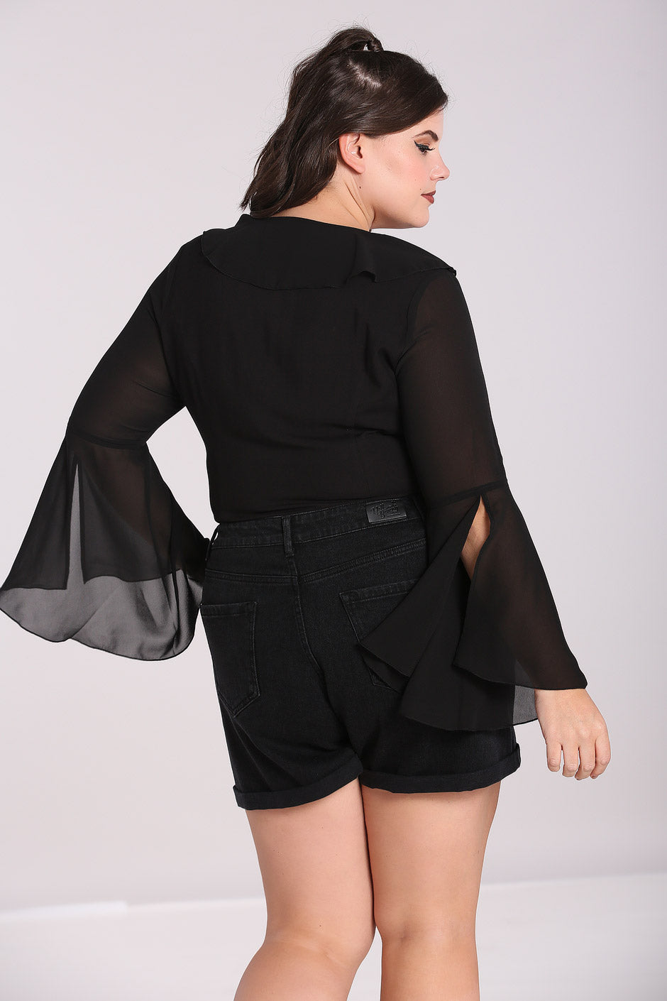 YILON イロン Bloom lace set blouse ブラック Women's Donne Floral Lace Top in Black Onyx