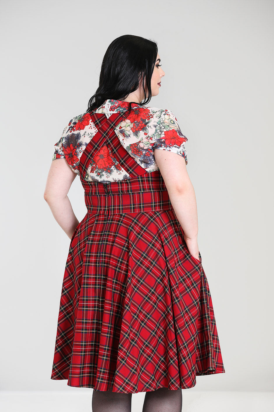 red plaid pinafore dress Serendipity Clothing - Tartan Plaid Pinafore Dress